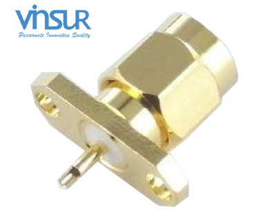 11511370 -- RF CONNECTOR - 50OHMS, SMA MALE, STRAIGHT, 2 HOLE FLANGE, ROUND POST